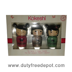 Kokeshi Collection Of 3 Nail Lacquers - Pink, Bronze & Green (3x5 ml)
