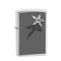 Zippo Cornered Star Brushed Chrome Lighter (model: 28030)